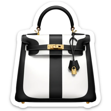 black and white kelly hermes bag sticker