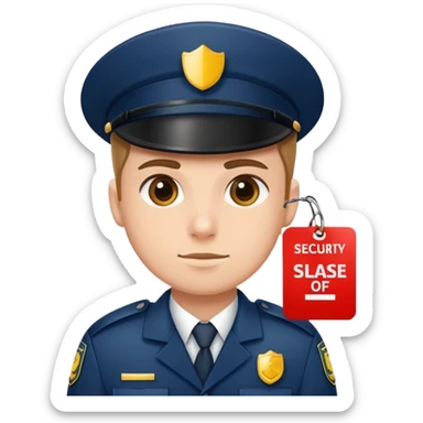 security guard with price tag sticker