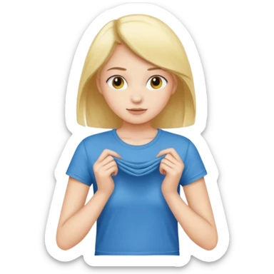 girl putting clothes sticker