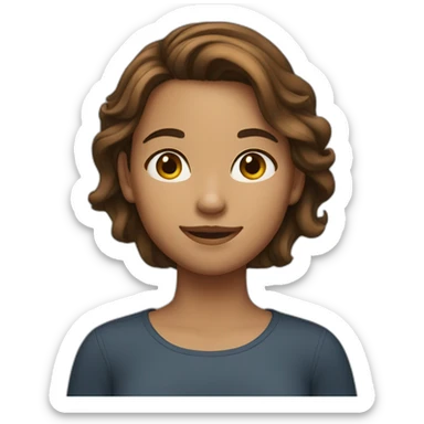Brown-haired girl with dimples sticker