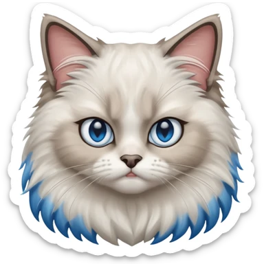 angry Ragdoll cat sticker