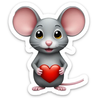 Mouse with heart sticker