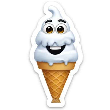 Olaf eating an icecream cone sticker