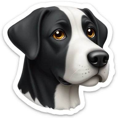 Black and white lab dog sticker