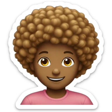 kid afro happy sticker