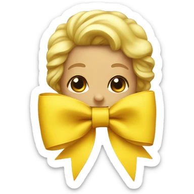 A yellow bow sticker