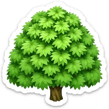 A fluffy bush with soft light-green foliage and hidden twigs. sticker