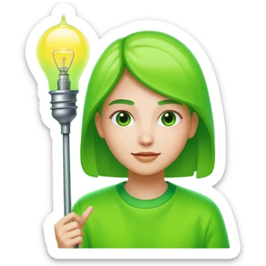 80s fashion green lighting lamp sticker