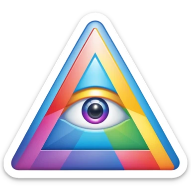 The Illuminati triangle spits out a rainbow sticker