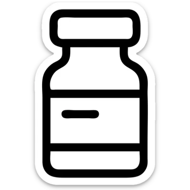 Discord role icon for 'pacientas' of a psychiatric clinic, small medicine vial, outlined and minimalist, #6fe8f3 color, no playful or childish elements, suitable for professional Discord server sticker