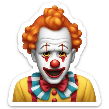 clown crying sticker
