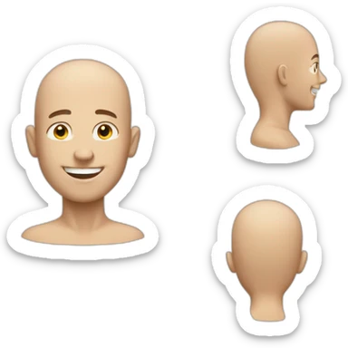 happy white man with shaved head sticker