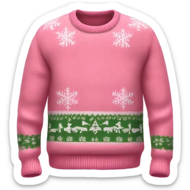 Realistic isolated pink ugly Christmas sweater. sticker
