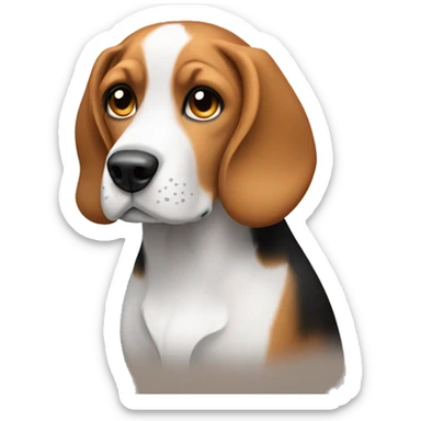 beagle dog with floppy ears sticker