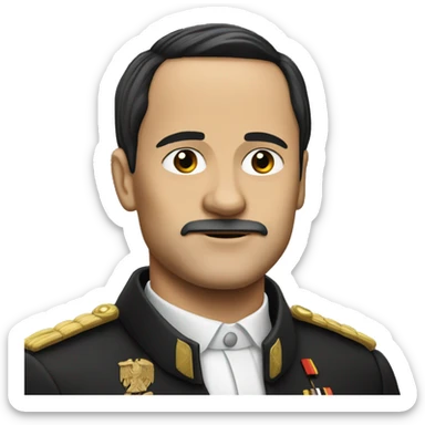 German leader with side part black hair sticker
