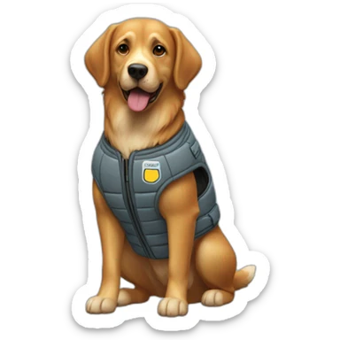 Chien avec un gilet de sécurité  sticker