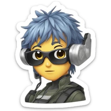 Anime manga with boombox sticker