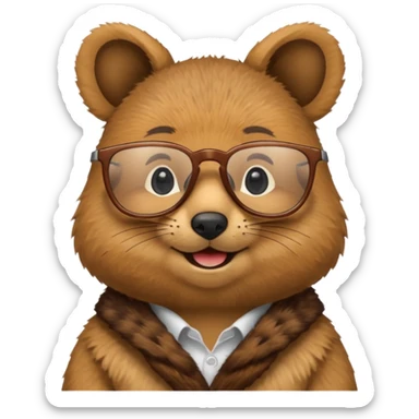 work with desktop quokka wearing glasses sticker