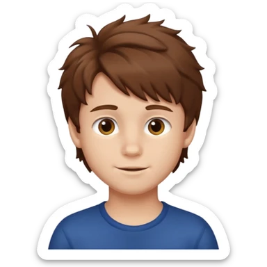 boy, fluffy, brown hair sticker