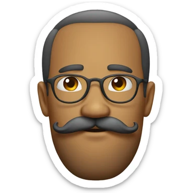 dégradé moustache basse metisse  sticker