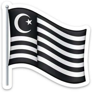 A simple flag with three black horizontal lines and three white horizontal lines, no stars sticker