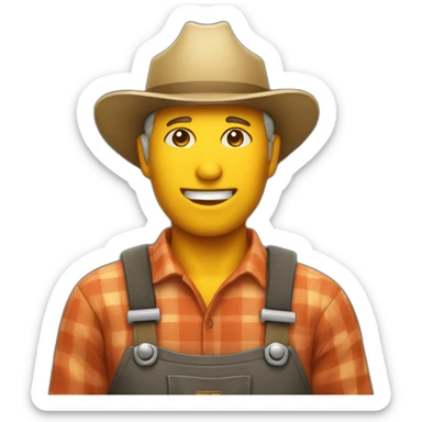 A farmer who is burning sticker