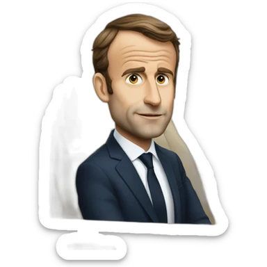 Macron qui a une voiture dans le nez sticker