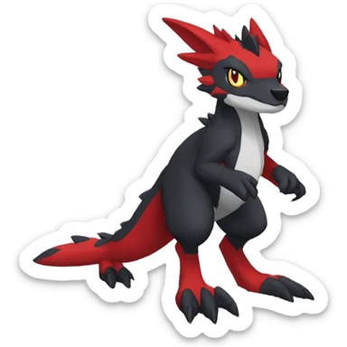 Anthro Cute cool black red nargacuga sergal animal hybrid Fakemon full body sticker