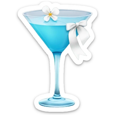 Light blue martini with white bow  sticker