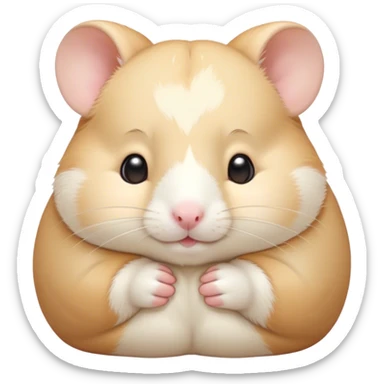 Meme-Worthy Cute Sleeping Cream Hamster Portrait Emoji, Head resting peacefully with a contented smile, showcasing a delightfully compact build and a luxuriously soft cream coat, eyes shut in a serene nap, Simplified yet hilariously adorable features, highly detailed, glowing with a soft, drowsy light, high shine, relaxed and utterly lovable, stylized with an air of playful laziness, bright and heartwarming, soft glowing outline, capturing the essence of a comically sleepy hamster, so meme-worthy it feels like it could instantly become the next viral sensation of adorable slumber! sticker