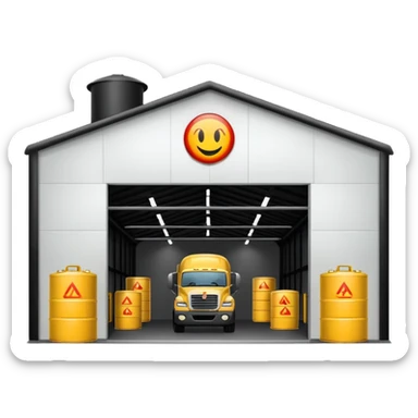 hangar, many fuel warehouse sticker