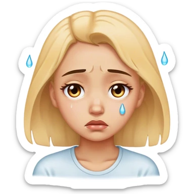 Sad girl wirh tears sticker
