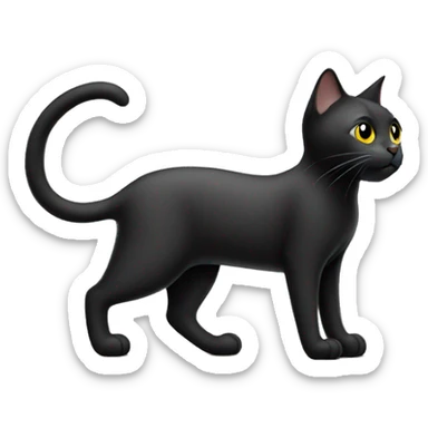 black Cat standing on 4 legs sticker