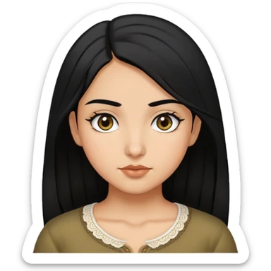 girl with black hair and turkish origin sticker