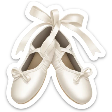 Crossed white ballet shoes with long and beautiful corses design sticker