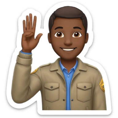 Black dude doing a salute emoji  sticker