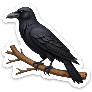a cartoon Viking raven sticker