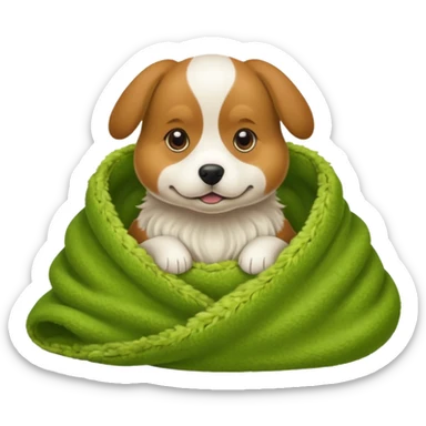 Dog inside a green pistachio blanket sticker