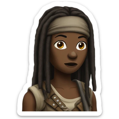 michonne from the walking dead sticker