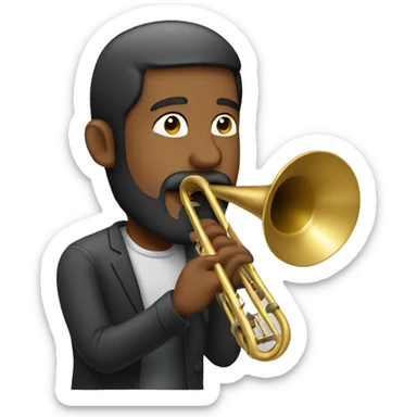 bearded man playing trombone sticker