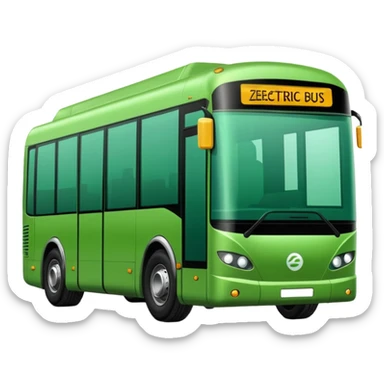 green electric bus with prominent zero-euro coin sticker
