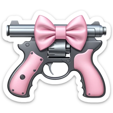 Gun with a light pink bow sticker