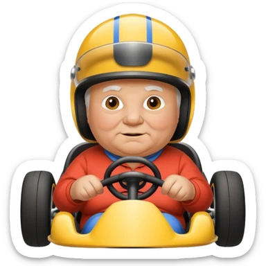 Old fat guy in gokart sticker