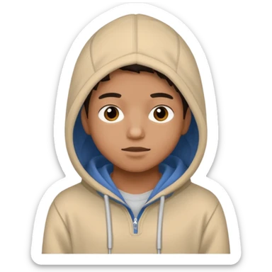 college student with curious face (melange hoodie) sticker