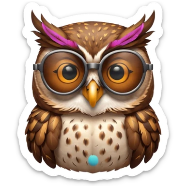 silent owl wearing sunglasses sticker