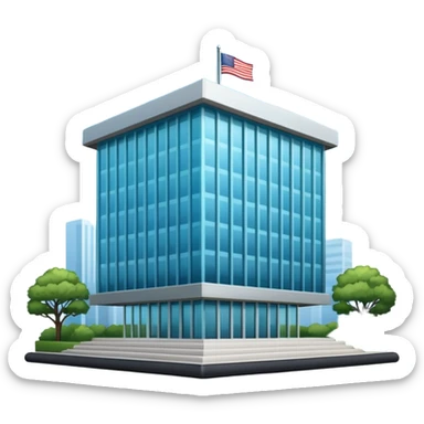 modern embassy building, no flag sticker
