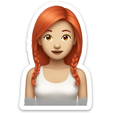 red hair asian sticker