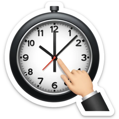 clock with with hand point at 11pm sticker