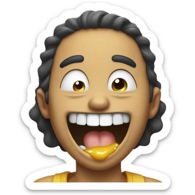 a really wide grin vomiting honey sticker