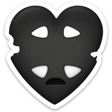 black heart two halves sticker